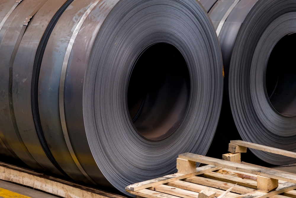 Metail,Coils,Stacked,In,A,Company,Warehouse.,Steel,Hot,Roll