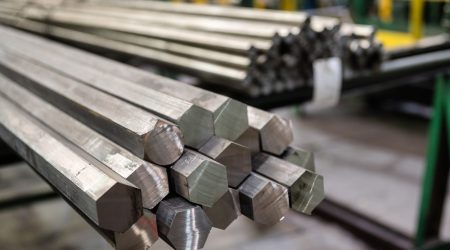 Bundle,Of,Hexagonal,Metal,Rods,,Hot,Rolled,Steel
