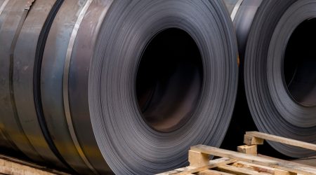 Metail,Coils,Stacked,In,A,Company,Warehouse.,Steel,Hot,Roll